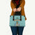 Bahamas Christmas Leather Bag with Teal Palm Pattern Carnival Santa and National Emblem Motif - Wonder Print Shop