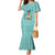 Bahamas Christmas Mermaid Dress with Teal Palm Pattern Carnival Santa and National Emblem Motif - Wonder Print Shop