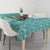 Bahamas Christmas Tablecloth with Teal Palm Pattern Carnival Santa and National Emblem Motif - Wonder Print Shop