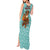 Bahamas Christmas Tank Maxi Dress with Teal Palm Pattern Carnival Santa and National Emblem Motif - Wonder Print Shop