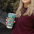 Bahamas Christmas Tumbler Cup with Teal Palm Pattern Carnival Santa and National Emblem Motif - Wonder Print Shop