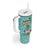 Bahamas Christmas Tumbler With Handle with Teal Palm Pattern Carnival Santa and National Emblem Motif - Wonder Print Shop