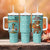Bahamas Christmas Tumbler With Handle with Teal Palm Pattern Carnival Santa and National Emblem Motif - Wonder Print Shop