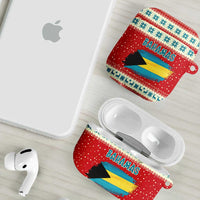 Bahamas Christmas AirPods Case with Red Festive Pattern Sailing Santa and National Flag Motif - Wonder Print Shop