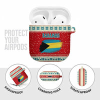Bahamas Christmas AirPods Case with Red Festive Pattern Sailing Santa and National Flag Motif - Wonder Print Shop