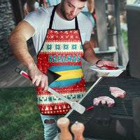 Bahamas Christmas Apron with Red Festive Pattern Sailing Santa and National Flag Motif - Wonder Print Shop