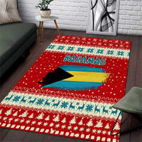 Bahamas Christmas Area Rug with Red Festive Pattern Sailing Santa and National Flag Motif - Wonder Print Shop