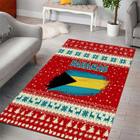 Bahamas Christmas Area Rug with Red Festive Pattern Sailing Santa and National Flag Motif - Wonder Print Shop