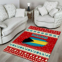 Bahamas Christmas Area Rug with Red Festive Pattern Sailing Santa and National Flag Motif - Wonder Print Shop