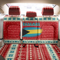 Bahamas Christmas Back Car Seat Cover with Red Festive Pattern Sailing Santa and National Flag Motif - Wonder Print Shop