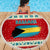 Bahamas Christmas Beach Blanket with Red Festive Pattern Sailing Santa and National Flag Motif - Wonder Print Shop