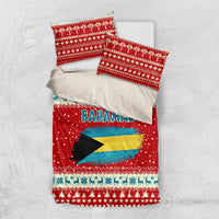 Bahamas Christmas Bedding Set with Red Festive Pattern Sailing Santa and National Flag Motif - Wonder Print Shop
