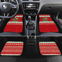 Bahamas Christmas Car Mats with Red Festive Pattern Sailing Santa and National Flag Motif - Wonder Print Shop