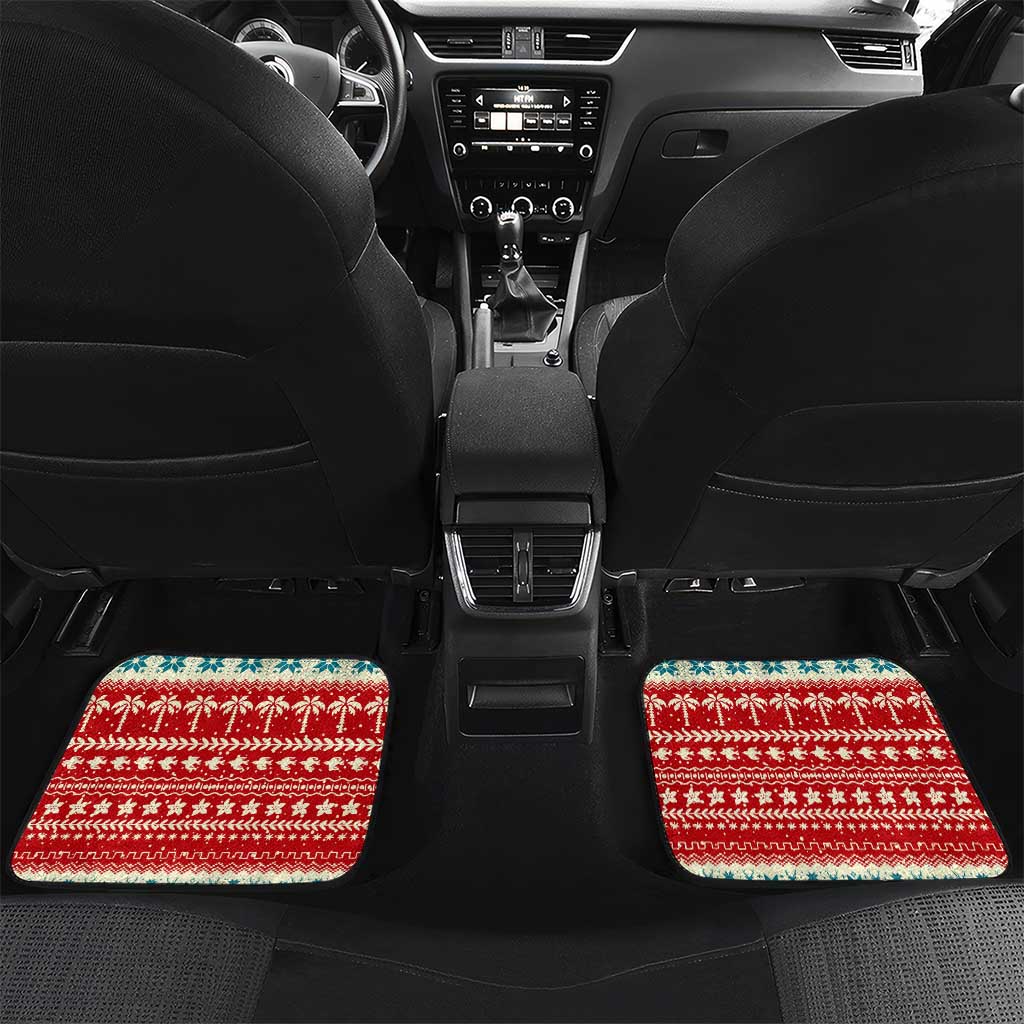 Bahamas Christmas Car Mats with Red Festive Pattern Sailing Santa and National Flag Motif - Wonder Print Shop