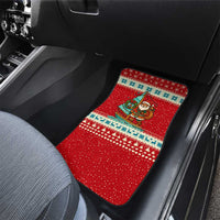 Bahamas Christmas Car Mats with Red Festive Pattern Sailing Santa and National Flag Motif - Wonder Print Shop