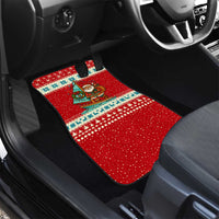Bahamas Christmas Car Mats with Red Festive Pattern Sailing Santa and National Flag Motif - Wonder Print Shop