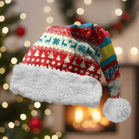 Bahamas Christmas Santa Hat with Red Festive Pattern Sailing Santa and National Flag Motif - Wonder Print Shop