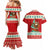 Bahamas Christmas Couples Matching Mermaid Dress and Hawaiian Shirt with Red Festive Pattern Sailing Santa and National Flag Motif - Wonder Print Shop
