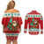 Bahamas Christmas Couples Matching Off Shoulder Short Dress and Long Sleeve Button Shirt with Red Festive Pattern Sailing Santa and National Flag Motif - Wonder Print Shop