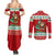 Bahamas Christmas Couples Matching Summer Maxi Dress and Long Sleeve Button Shirt with Red Festive Pattern Sailing Santa and National Flag Motif - Wonder Print Shop