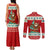 Bahamas Christmas Couples Matching Tank Maxi Dress and Long Sleeve Button Shirt with Red Festive Pattern Sailing Santa and National Flag Motif - Wonder Print Shop