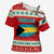 Bahamas Christmas Cross Shoulder Shirt with Red Festive Pattern Sailing Santa and National Flag Motif - Wonder Print Shop