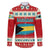 Bahamas Christmas Family Matching Off The Shoulder Long Sleeve Dress and Hawaiian Shirt with Red Festive Pattern Sailing Santa and National Flag Motif - Wonder Print Shop