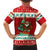 Bahamas Christmas Family Matching Off Shoulder Short Dress and Hawaiian Shirt with Red Festive Pattern Sailing Santa and National Flag Motif - Wonder Print Shop