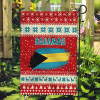 Bahamas Christmas Garden Flag with Red Festive Pattern Sailing Santa and National Flag Motif - Wonder Print Shop