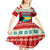 Bahamas Christmas Kid Short Sleeve Dress with Red Festive Pattern Sailing Santa and National Flag Motif - Wonder Print Shop