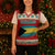 Bahamas Christmas Knitted V-Neck Vest with Red Festive Pattern Sailing Santa and National Flag Motif - Wonder Print Shop