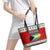Bahamas Christmas Leather Tote Bag with Red Festive Pattern Sailing Santa and National Flag Motif - Wonder Print Shop