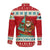 Bahamas Christmas Long Sleeve Button Shirt with Red Festive Pattern Sailing Santa and National Flag Motif - Wonder Print Shop