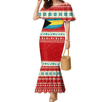 Bahamas Christmas Mermaid Dress with Red Festive Pattern Sailing Santa and National Flag Motif - Wonder Print Shop