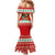 Bahamas Christmas Mermaid Dress with Red Festive Pattern Sailing Santa and National Flag Motif - Wonder Print Shop