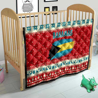 Bahamas Christmas Quilt with Red Festive Pattern Sailing Santa and National Flag Motif - Wonder Print Shop