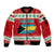 Bahamas Christmas Sleeve Zip Bomber Jacket with Red Festive Pattern Sailing Santa and National Flag Motif - Wonder Print Shop