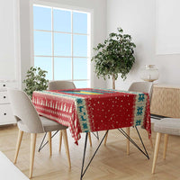 Bahamas Christmas Tablecloth with Red Festive Pattern Sailing Santa and National Flag Motif - Wonder Print Shop