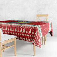 Bahamas Christmas Tablecloth with Red Festive Pattern Sailing Santa and National Flag Motif - Wonder Print Shop