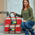 Bahamas Christmas Travel Bag with Red Festive Pattern Sailing Santa and National Flag Motif - Wonder Print Shop