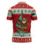 Bahamas Christmas Zipper Polo Shirt with Red Festive Pattern Sailing Santa and National Flag Motif - Wonder Print Shop