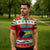 Bahamas Christmas Zipper Polo Shirt with Red Festive Pattern Sailing Santa and National Flag Motif - Wonder Print Shop