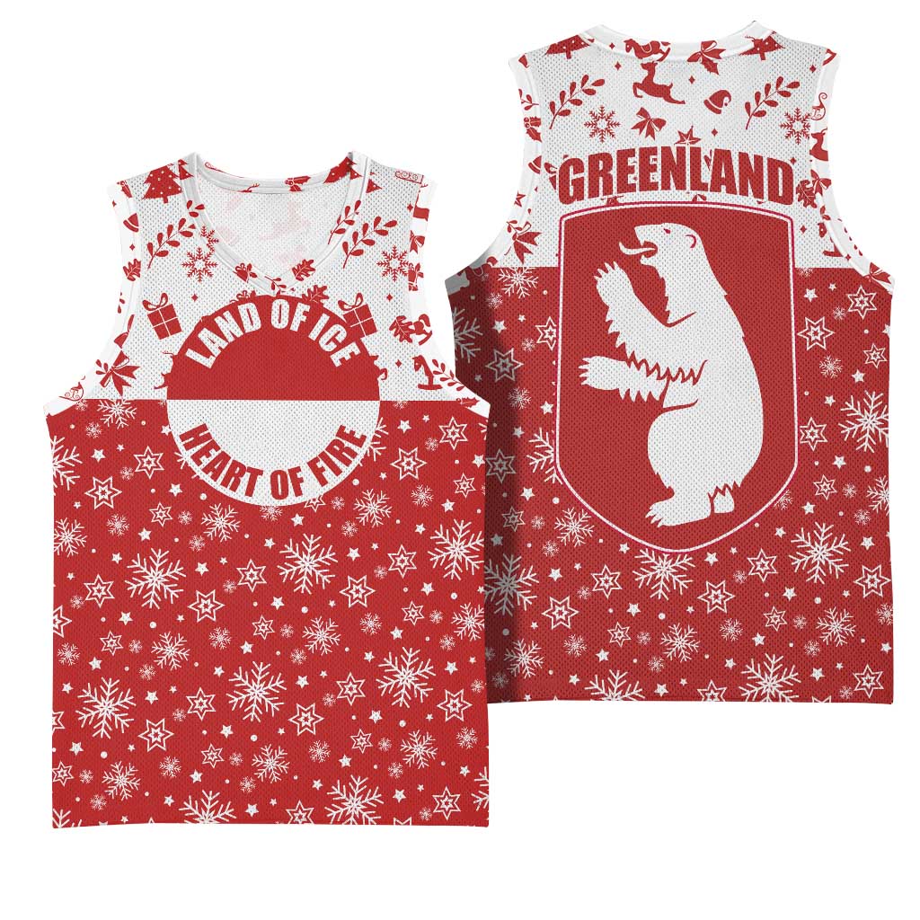 Greenland Christmas Basketball Jersey Land of Ice Heart of Fire - Wonder Print Shop