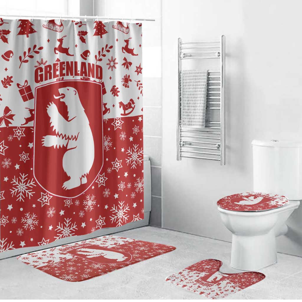 Greenland Christmas Bathroom Set Land of Ice Heart of Fire - Wonder Print Shop