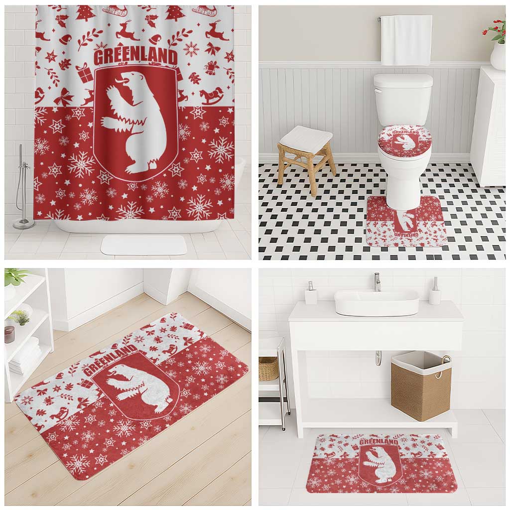 Greenland Christmas Bathroom Set Land of Ice Heart of Fire - Wonder Print Shop