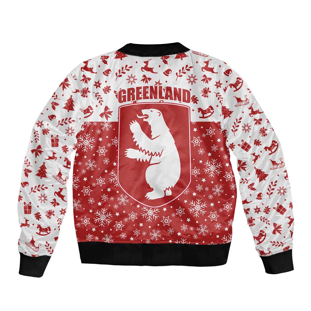 Greenland Christmas Bomber Jacket Land of Ice Heart of Fire - Wonder Print Shop