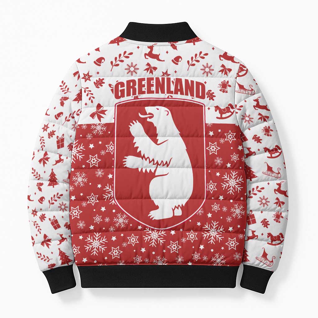 Greenland Christmas Bomber Puffer Jacket Land of Ice Heart of Fire - Wonder Print Shop