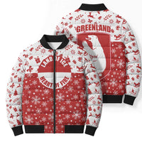Greenland Christmas Bomber Puffer Jacket Land of Ice Heart of Fire - Wonder Print Shop