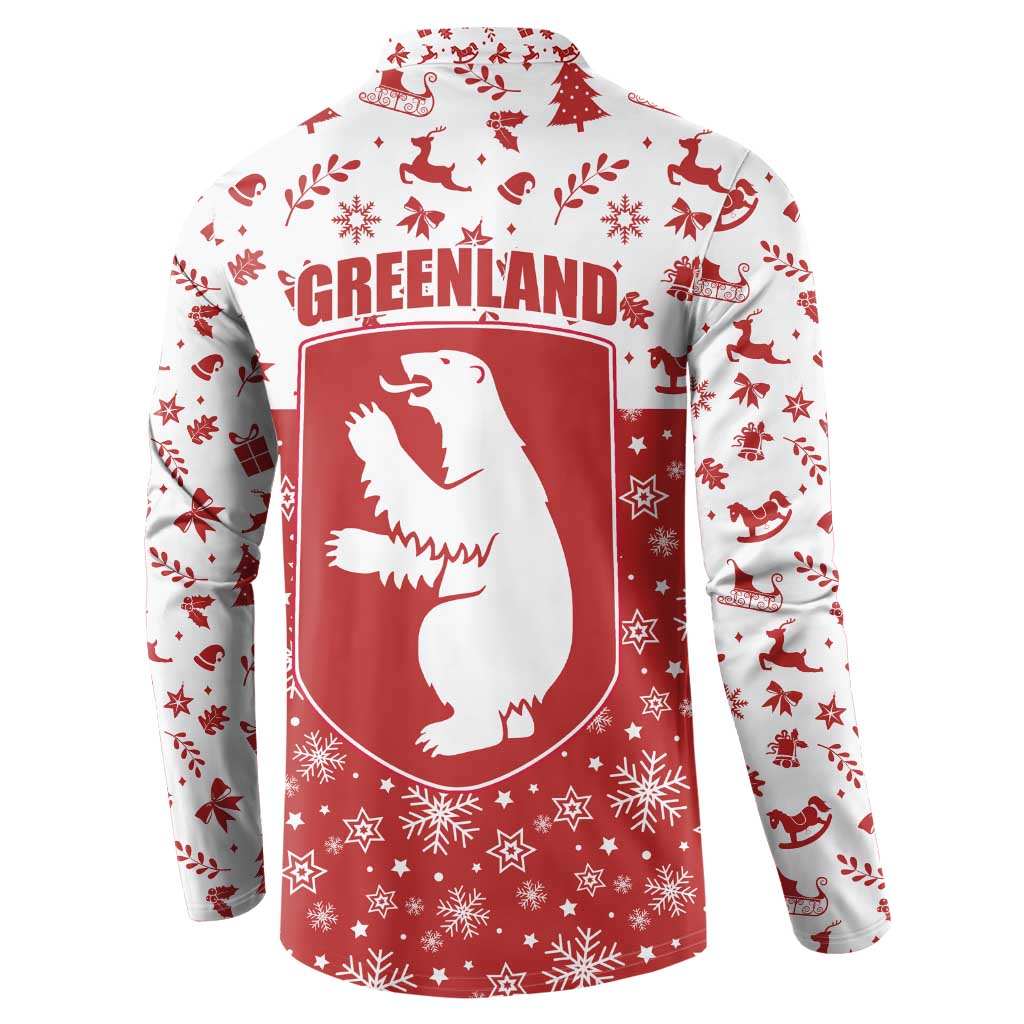 Greenland Christmas Button Sweatshirt Land of Ice Heart of Fire - Wonder Print Shop