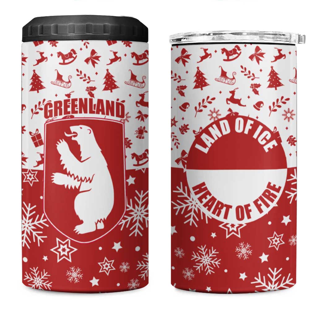 Greenland Christmas 4 in 1 Can Cooler Tumbler Land of Ice Heart of Fire - Wonder Print Shop